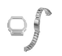 POYNMRE DW5600 Mod Kit Lightweight Titanium Alloy Watch Case Strap Compatible With Casio 3299 GW-B5600 GW-M5610 Metal Bezel Band With Tools(Silver Strap Case,GW-B5600mm)