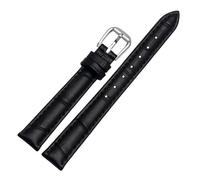 POYNMRE First Layer Calfskin Strap Compatible With Female Small Wrist Watchband Cow Genuine Leather Multicolor Bands 10mm 12mm 14mm Bracelet(Noir,12mm gold clasp)