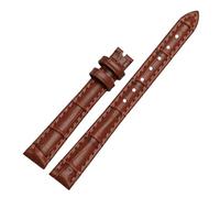 POYNMRE First Layer Calfskin Strap Compatible With Female Small Wrist Watchband Cow Genuine Leather Multicolor Bands 10mm 12mm 14mm Bracelet(Light brown,14mm silver clasp)