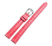 POYNMRE First Layer Calfskin Strap Compatible With Female Small Wrist Watchband Cow Genuine Leather Multicolor Bands 10mm 12mm 14mm Bracelet(Hot pink,14mm RG clasp)