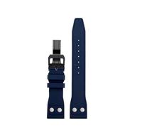 POYNMRE Fluororubber FKM Watchband Compatible With IWC PILOT Mark Portugal Watch Strap 20mm 21mm 22mm Bracelet Black Quick Release Green Wrist Belt(Blue black,Width 22mm)