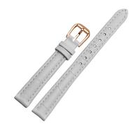 POYNMRE For Any Leather Watchband For Girls And Student Crocodile Grain Band 10 12 14 16 18mm Black Brown Red White Blue Strap(White-rose gold,12mm)
