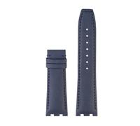 POYNMRE Genuine Leather Compatible With MAURICE LACROIX AIKON Series AI6038 AI6008 Three Eye Watch Modified Concave Convex Mouth Strap Black Blue(Red Black)