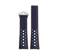 POYNMRE Genuine Leather Watch Strap Compatible With Huawei Ultimate Extraordinary Master GT5 Gt3 Gt2 Pro Soft Cowhide Watchband Bracelet Accessories(Blue red silver)