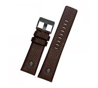 POYNMRE Genuine Leather Watchband Watch Belt Compatible With Die-sel Strap DZ1657 DZ1405 DZ1206 DZ4323 DZ7313 DZ7257 Male 24mm 26mm 28mm Black Brown(Brown-black nails,32mm)