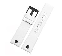 POYNMRE Genuine Leather Watchband Watch Belt Compatible With Die-sel Strap DZ1657 DZ1405 DZ1206 DZ4323 DZ7313 DZ7257 Male 24mm 26mm 28mm Black Brown(White-black nails,22mm)
