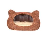 POYNMRE Handmade Cat Nest，Washable Rattan Cat Kennel Four Seasons Universal Dog Kennel Pet Supplies Hand-woven Semi-closed Kennel(Sakura pink,12 pounds)