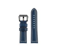 POYNMRE Leather Watch Strap Compatible With Panerai Retro Cowhide Bracelet 22mm 24 26mm Men Wristband Accessories(Blue black,22mm)