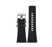 POYNMRE Leather Wrist Band Compatible With Diesel DZ7406 DZ7408 DZ4280 DZ4343 Watch Strap 22mm 24mm 26mm 28mm 30mm 32mm 34mm Men's Bracelet(Black silver clasp,32mm)