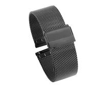 POYNMRE Milanese Loop Watch Band Stainless Steel Strap Replacement Bracelet 12mm 14mm 16mm 18mm 20mm 24mm Belt Quick Release 0.6Mesh(Noir,18mm)