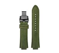 POYNMRE New Nylon Canvas Leather Bottom Watchband Compatible With Casio Edifice Series GST-B400 EFB-680 ECB-10D Watch Band Silicone Strap Bracelet(Purple Green)