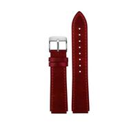 POYNMRE New Retro Genuine Leather Watchband Compatible With Casio A158W/A168/f91w/AE-1200WHD/A158/A159/A16 Vintage Watch Bracelet Strap(Red-silver A)