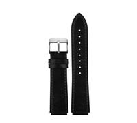 POYNMRE New Retro Genuine Leather Watchband Compatible With Casio A158W/A168/f91w/AE-1200WHD/A158/A159/A16 Vintage Watch Bracelet Strap(Black-silver A)