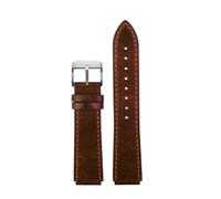 POYNMRE New Retro Genuine Leather Watchband Compatible With Casio A158W/A168/f91w/AE-1200WHD/A158/A159/A16 Vintage Watch Bracelet Strap(Brown-silver A)