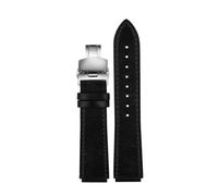 POYNMRE New Retro Genuine Leather Watchband Compatible With Casio A158W/A168/f91w/AE-1200WHD/A158/A159/A16 Vintage Watch Bracelet Strap(Black-silver B)