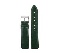 POYNMRE New Retro Genuine Leather Watchband Compatible With Casio A158W/A168/f91w/AE-1200WHD/A158/A159/A16 Vintage Watch Bracelet Strap(Green-silver A)