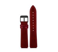 POYNMRE New Retro Genuine Leather Watchband Compatible With Casio A158W/A168/f91w/AE-1200WHD/A158/A159/A16 Vintage Watch Bracelet Strap(Red-black A)