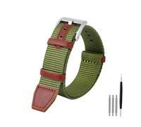 POYNMRE Nylon Watchband Compatible With HAMILTON Khaki Field H69439931 H69439411 Seiko T-imex Wristband(Army green silver,22mm)