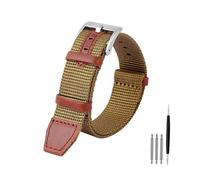 POYNMRE Nylon Watchband Compatible With HAMILTON Khaki Field H69439931 H69439411 Seiko T-imex Wristband(Khaki silver clasp,20mm)