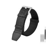 POYNMRE Nylon Watchband Compatible With HAMILTON Khaki Field H69439931 H69439411 Seiko T-imex Wristband(Black silver clasp,20mm)