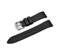 POYNMRE Premium-Grade Fluorine Rubber Watch Strap Quick Release FKM Watchband 18-19-20-21-22-23-24mm Compatible With Each Diving Watches Band(Black Silver,20mm)
