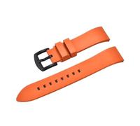 POYNMRE Premium-Grade Fluorine Rubber Watch Strap Quick Release FKM Watchband 18-19-20-21-22-23-24mm Compatible With Each Diving Watches Band(Orange Black,20mm)