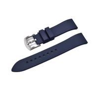 POYNMRE Premium-Grade Fluorine Rubber Watch Strap Quick Release FKM Watchband 18-19-20-21-22-23-24mm Compatible With Each Diving Watches Band(Deep Blue Silver,18mm)