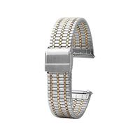 POYNMRE Quick Release Spring Bar Stainless Steel Watch Strap 18 20 22mm Buckle Men Watchband 7 Beads Bracelet Black Rose Gold(Silver Golden,22mm)