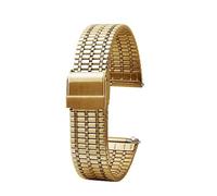 POYNMRE Quick Release Spring Bar Stainless Steel Watch Strap 18 20 22mm Buckle Men Watchband 7 Beads Bracelet Black Rose Gold(Golden,22mm)