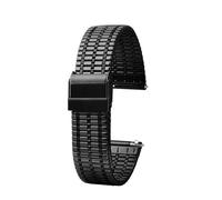 POYNMRE Quick Release Spring Bar Stainless Steel Watch Strap 18 20 22mm Buckle Men Watchband 7 Beads Bracelet Black Rose Gold(Noir,20mm)