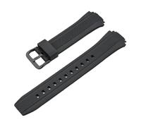 POYNMRE Resin TPU Watch Strap Compatible With Casio EDIFICE Series 5119 EF-552 Sports Waterproof Sweatproof Silicone 19mm Band Men Bracelet(Black-Black Buckle)