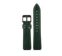 POYNMRE Retro Cowhide Watchband Compatible With Casio A158 A158W/A168/f91w/AE-1200WHD/A159/A169 AE1200 Vintage Watch Bracelet Calfskin Strap(Green-black A)