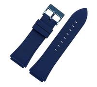 POYNMRE Rubber Watchband 22mm Blue Color Silicone Rubber Bracelet Compatible With Guess W0247G3 W0040G3 W0040G7 Watches Band Sport Watch Strap(Blue blue buckle)