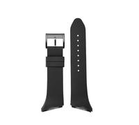 POYNMRE Silica Gel Watch Strap Compatible With Hamilton VENTURA Rubber Watchband 25mm Black Red Waterproof Soft Sport(Black-black)