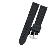 POYNMRE Silicone Watch Strap Compatible With Chopin Classic Racing 168511 Compatible With Casio Men's Outdoor Sports Bracelet 23mm(Black silver,22mm)