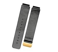 POYNMRE Smart Watchband Top Layer Cowhide Bracelet Compatible With Huawei B2 B3 Series 15mm 16mm Leather Strap(Black gold,B6-16mm)