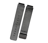POYNMRE Smart Watchband Top Layer Cowhide Bracelet Compatible With Huawei B2 B3 Series 15mm 16mm Leather Strap(Black black,B6-16mm)