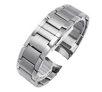 POYNMRE Solid Stainless Steel Watchband Replacement Metal Strap Compatible With Ar-mani AR2447 2434 2432 2448 Men's Watch Chain 22mm Black Silver(Silver)