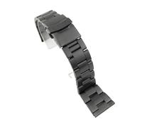 POYNMRE Stainless Steel Replacement Watch Band 18mm 20mm 22mm 24mm 26mm Straps Double Lock Buckle Diving Silk Strap Metal Bracelet(Noir,18mm)