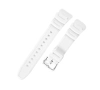 POYNMRE STRAP Compatible With Casio W218H AE-1200 AE-1100 SGW-300 SGW-400 MRW-200 Resin Silicone Watch Band Refreshing Comfortable Rubber Bracelet(White Silver Clasp)