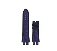 POYNMRE Suede +silicone Rubber Watch Band Compatible With Roger Dubuis Strap EXCALIBUR King Series 28MM Watchband Bracelet Blue Red Bracelet(Blue no clasp)
