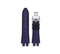 POYNMRE Suede +silicone Rubber Watch Band Compatible With Roger Dubuis Strap EXCALIBUR King Series 28MM Watchband Bracelet Blue Red Bracelet(Blue silver)