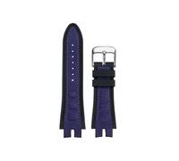 POYNMRE Suede +silicone Rubber Watch Band Compatible With Roger Dubuis Strap EXCALIBUR King Series 28MM Watchband Bracelet Blue Red Bracelet(Blue c silver)