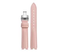 POYNMRE Suitable Compatible With Versace PALAZZO Watch Strap Medusa VECQ00218 518 318 Notched Genuine Leather Band Women 18mm(Pink-silver)