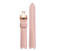 POYNMRE Suitable Compatible With Versace PALAZZO Watch Strap Medusa VECQ00218 518 318 Notched Genuine Leather Band Women 18mm(Pink-rosegold)