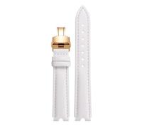 POYNMRE Suitable Compatible With Versace PALAZZO Watch Strap Medusa VECQ00218 518 318 Notched Genuine Leather Band Women 18mm(White-gold)