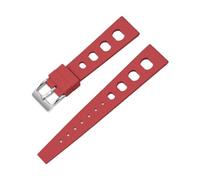 POYNMRE Tropical Fluororubber Strap Compatible With Omega Tudor Seiko Quick Release Watch Band 20mm 22mm FKM Smart(FKM-Red silver,22mm width)