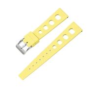 POYNMRE Tropical Fluororubber Strap Compatible With Omega Tudor Seiko Quick Release Watch Band 20mm 22mm FKM Smart(FKM-yellow silver,20mm)