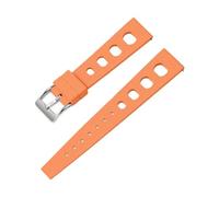 POYNMRE Tropical Fluororubber Strap Compatible With Omega Tudor Seiko Quick Release Watch Band 20mm 22mm FKM Smart(FKM-orange silver,20mm)