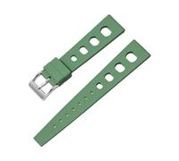 POYNMRE Tropical Fluororubber Strap Compatible With Omega Tudor Seiko Quick Release Watch Band 20mm 22mm FKM Smart(FKM-Green silver,22mm width)